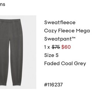 Sweatfleece Cozy Fleece Mega Sweatpant - Faded Coal Grey